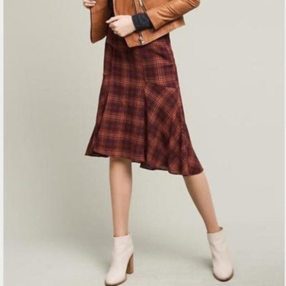 ANTHRO MAEVE Plaid Wool Skirt